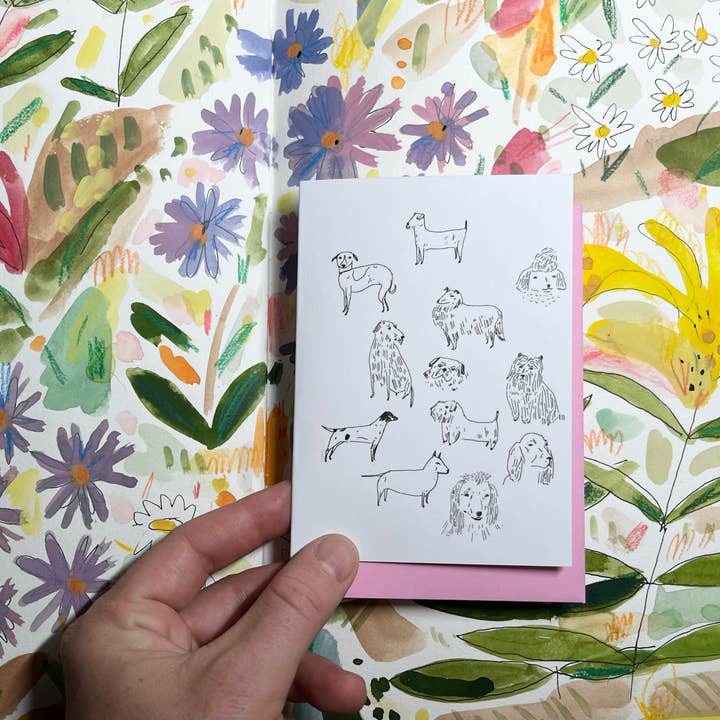 ELIZABETH GRAEBER art + illustration - Wholesale Stationery/Notecard Set - Illustrated whimsical dogs notecard1
