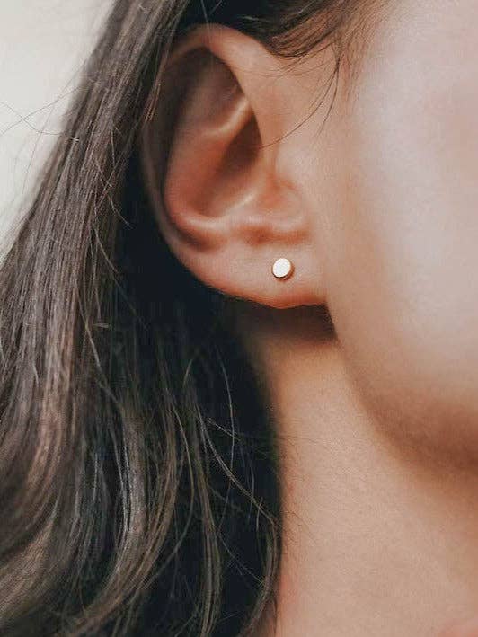 18K Vermeil Disc Studs for wholesale by REDCHERRYBLVD