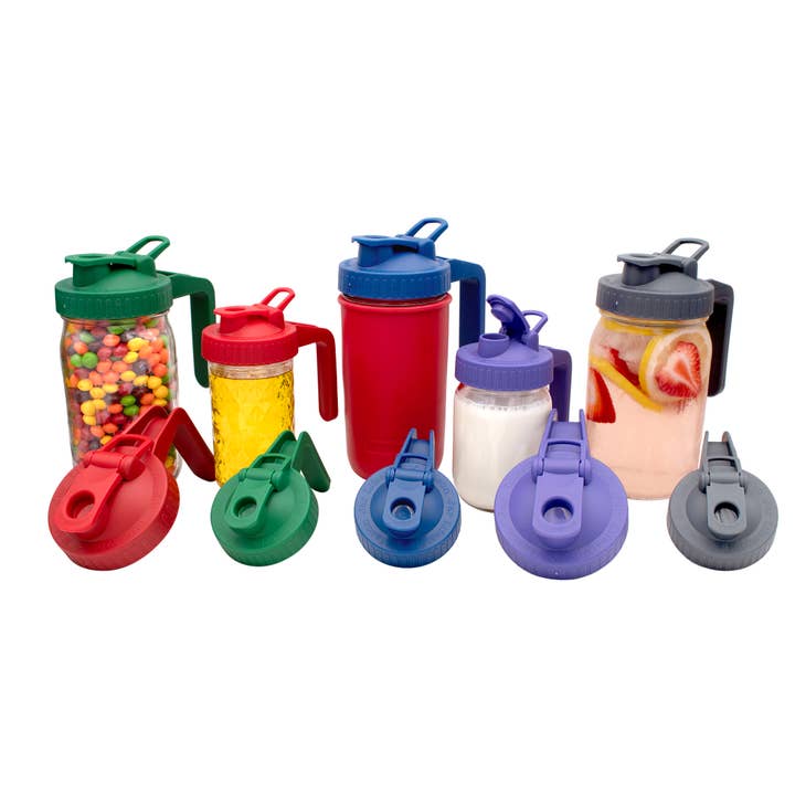 Mason Jar Lifestyle - Wholesale Drink Lids - 3 Pack Pour & Store Pitcher Lid with Handle for Mason Jars