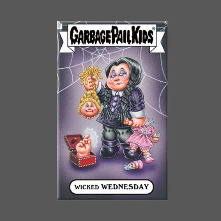 Ba Ba Buttons – Íman por atacado – LIXO PAIL KIDS, Quarta-feira Perversa, Íman, Botão, Addams