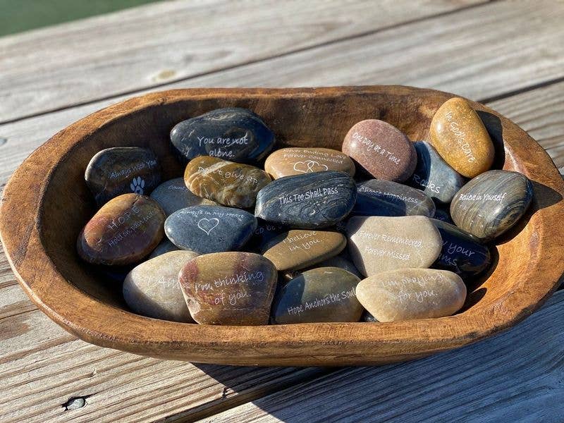 Wholesale Inspirational River Rock Word Stones Display - Small (95) for ...