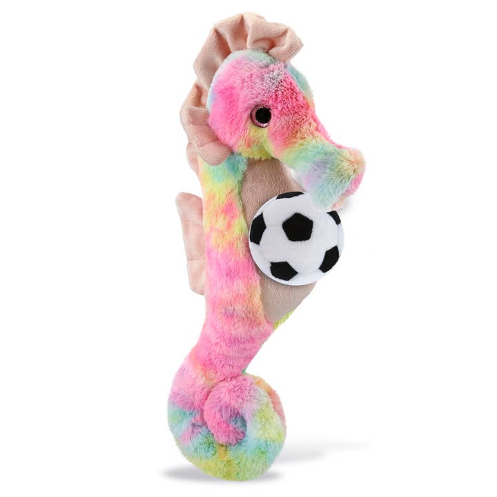 SUPER-MJUK GOSSEDJUR - REGNBÅGSSJÖHÄST 15" MED FOTBOLLSGOSSEDJUR för wholesale av Cota Global