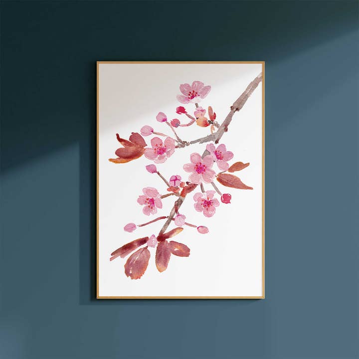Jenny Vellacott - Wholesale Art Print - Floral Print of Cherry Blossom Print Spring Floral Print2