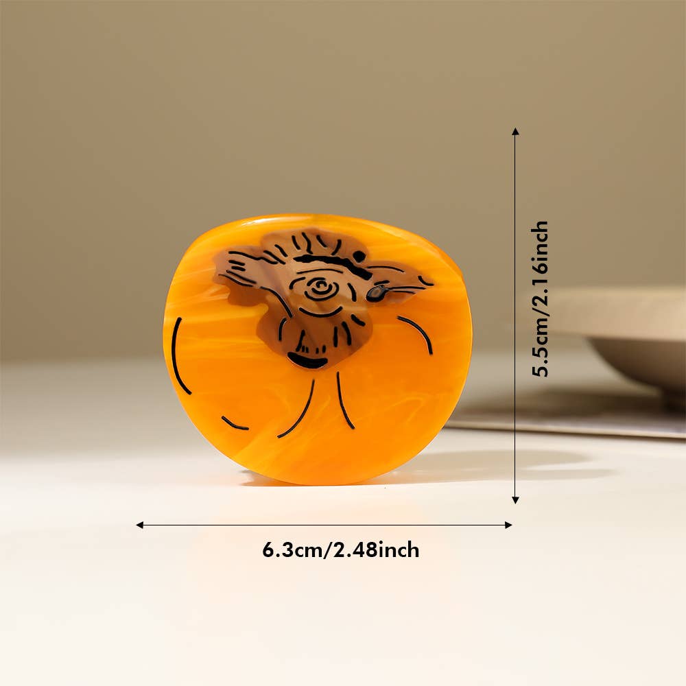 SOMETHING MINTY - Wholesale Hair Clip - Women's - Persimmon Fruit Hair Claw Clip3