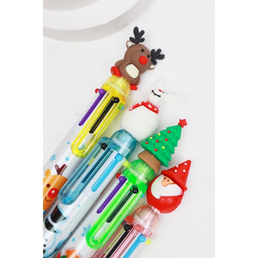 MÉLANGER LA COULEUR Stylo à bille multicolore sur le thème de Noël en vente sur Faire4