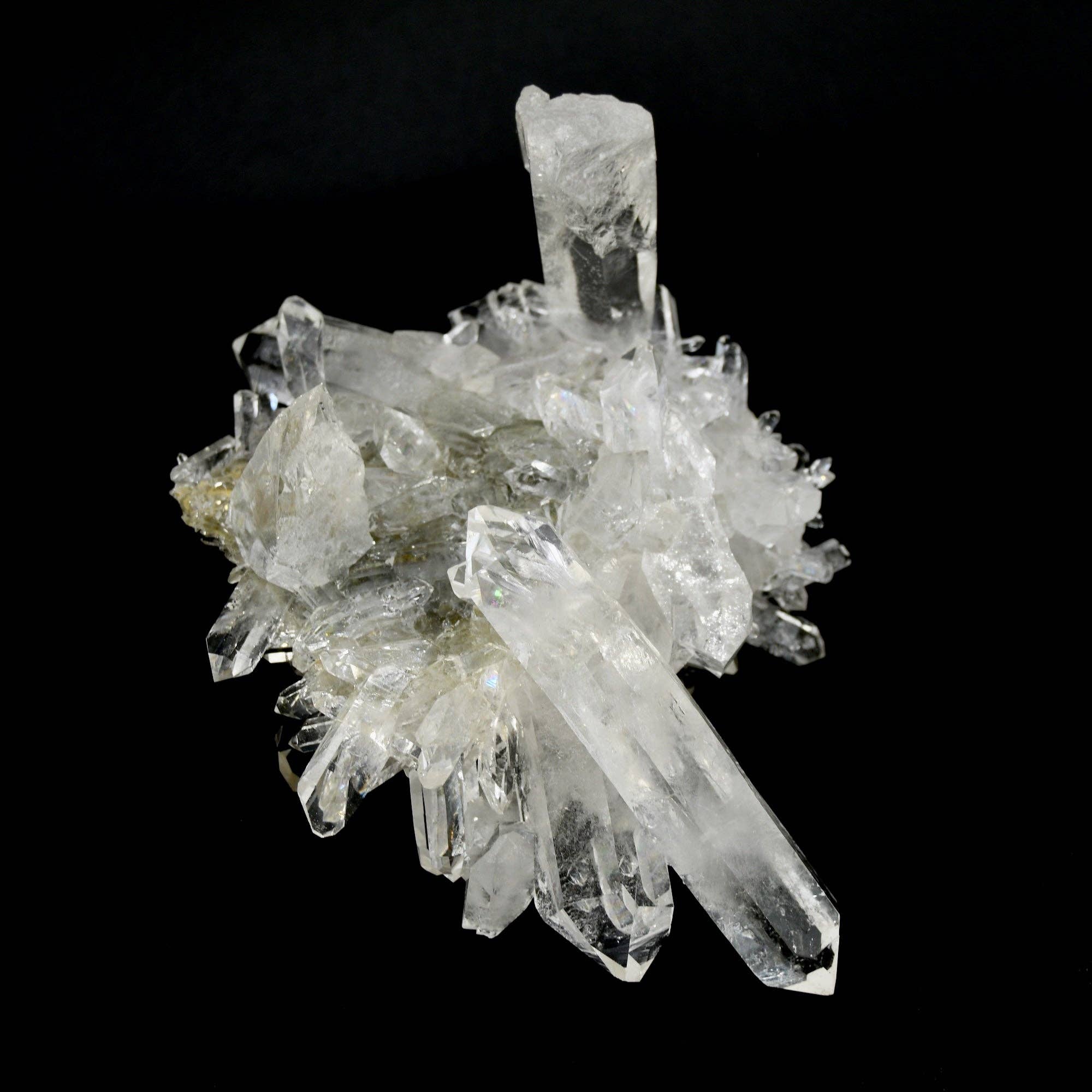 Caspar Curiosities - Wholesale Spiritual Stone/Crystal - 5.9in 1.3lb Cosmic Starburst Record Keeper Lemurian Silver Quartz Chlorite Crystal Cluster Starbrary Optical Corinto, Brazil5