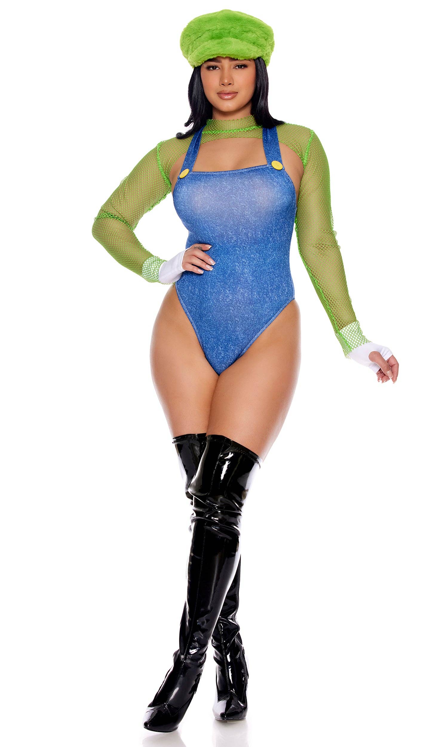 Green Level Up Sexy Video Game Character Costume for wholesale on Faire4