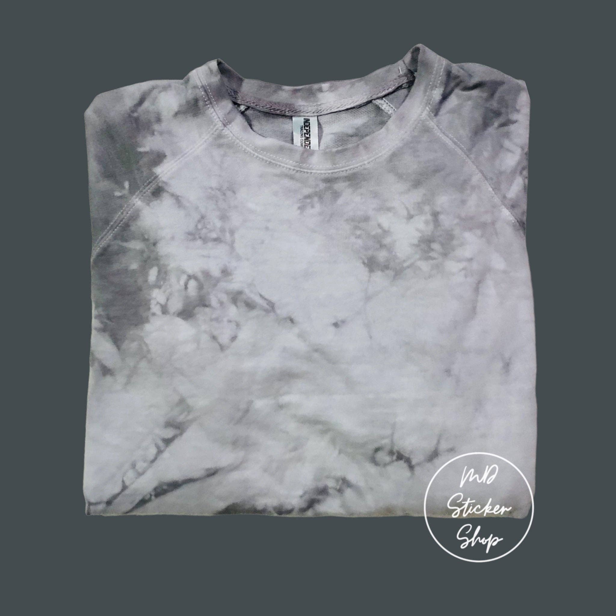 MDStickerShop – wholesale Sweatshirt – Unisex – Charcoal Tie Dye Blank Crewneck Sweatshirt0