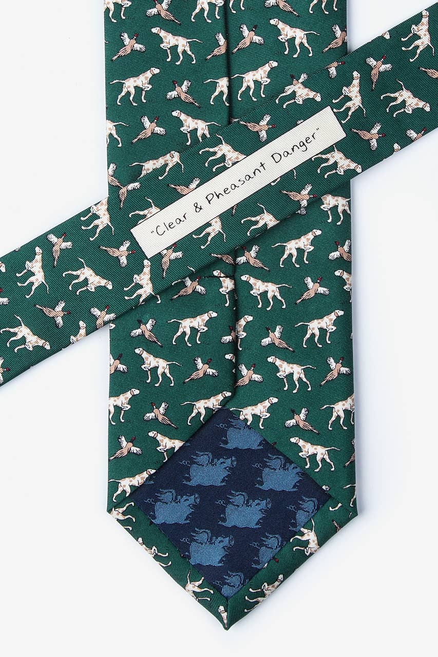 Alynn - Wholesale Necktie - Men's - Clear and Pheasant Danger Tie -  Green Silk1