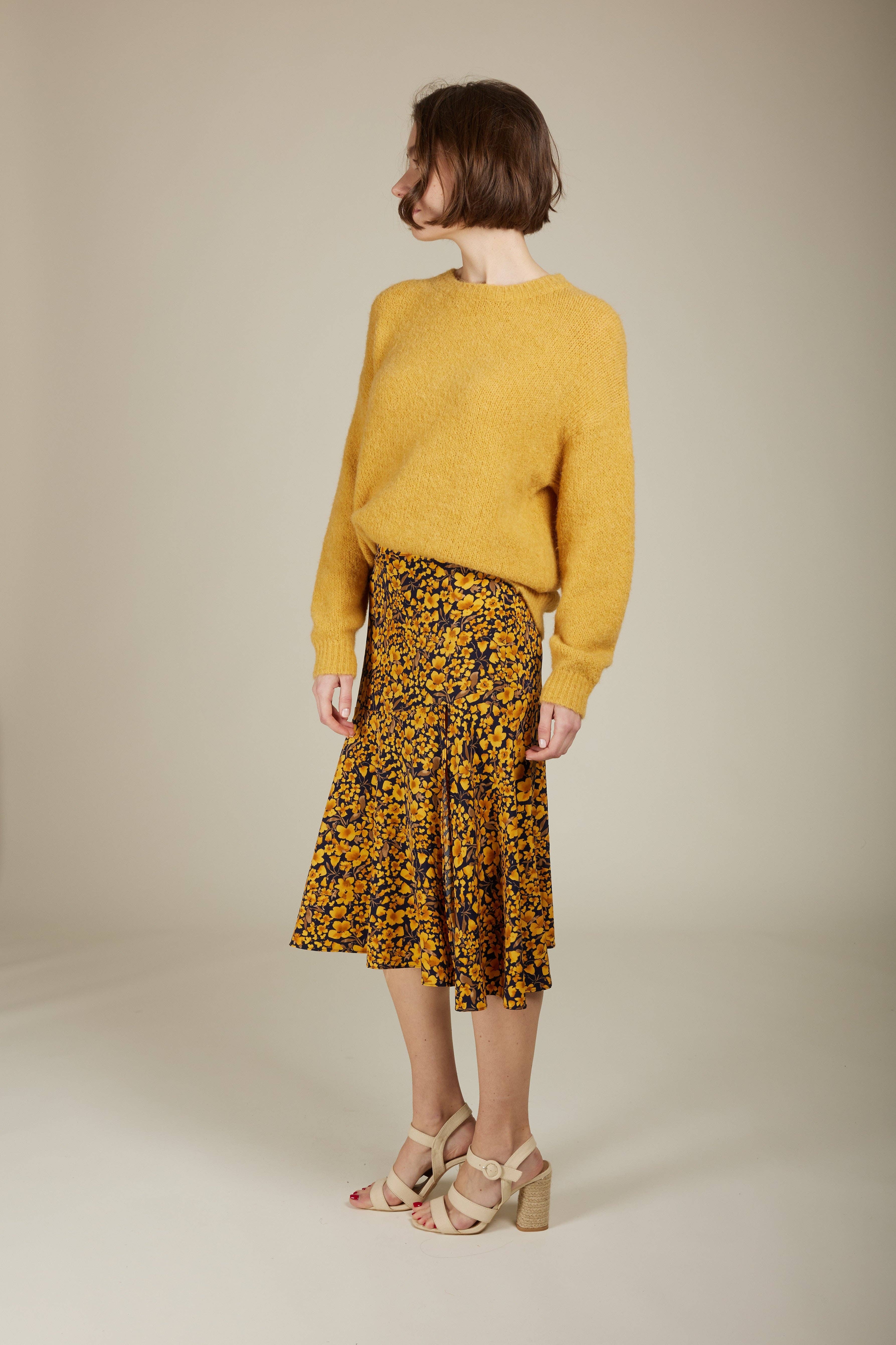 Andy & Lucy – Großhandel Rock – Damen – JEANINE - Blumenmuster Midirock5