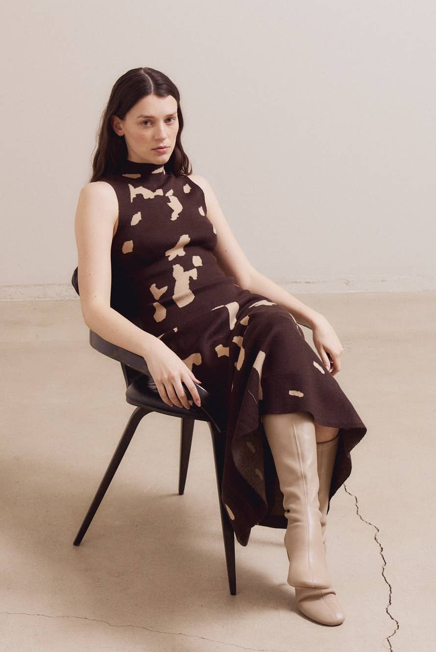 Grade & Gather – wholesale Dress – Women's – 61194 - FITTED KNIT MAXI DRESS0