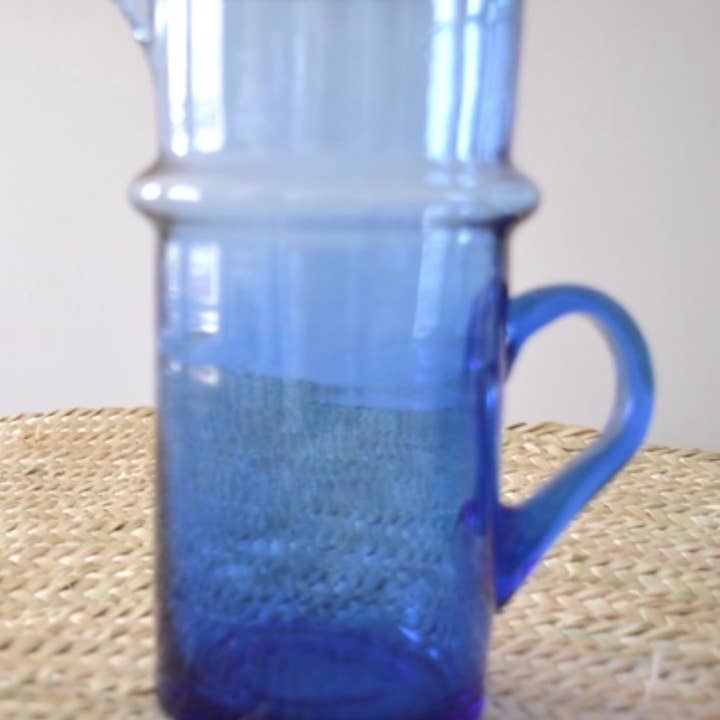 Soukie Morocco - Vente Carafe - Carafe en verre recyclé soufflé bouche artisanale marocaine BELDI