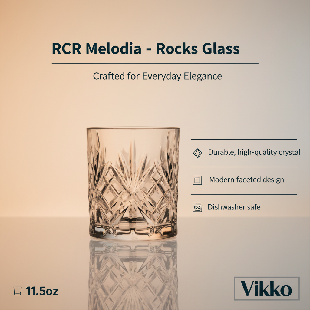 Kadra Kitchenware - Wholesale Cocktail/Liquor Glass - RCR - Melodia, Rocks Glass, 11.5oz3