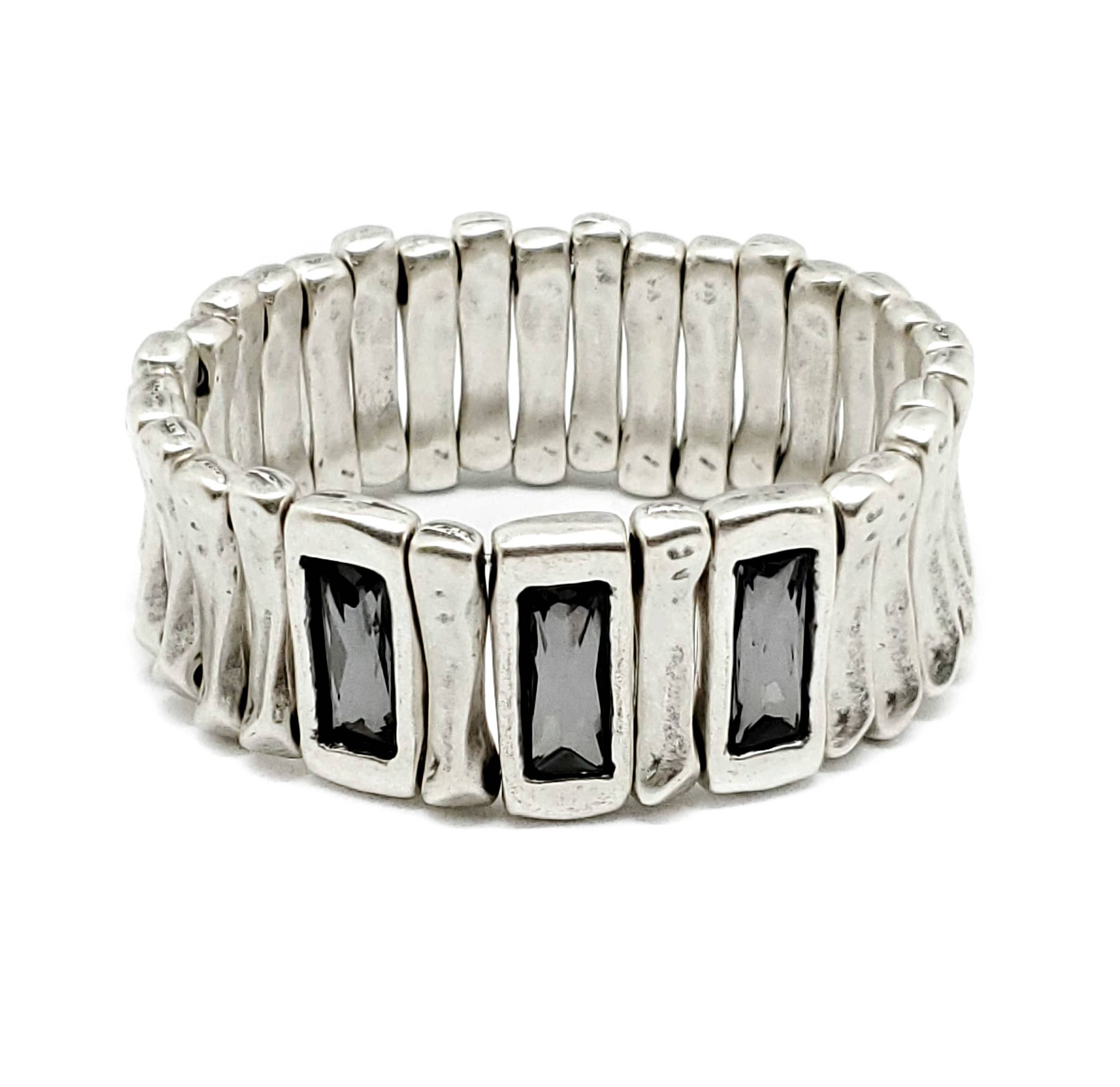 Chanour – Pulseira por atacado – Pulseira Artesanal de Estanho e Cristal - NB2155 FUMÊ4