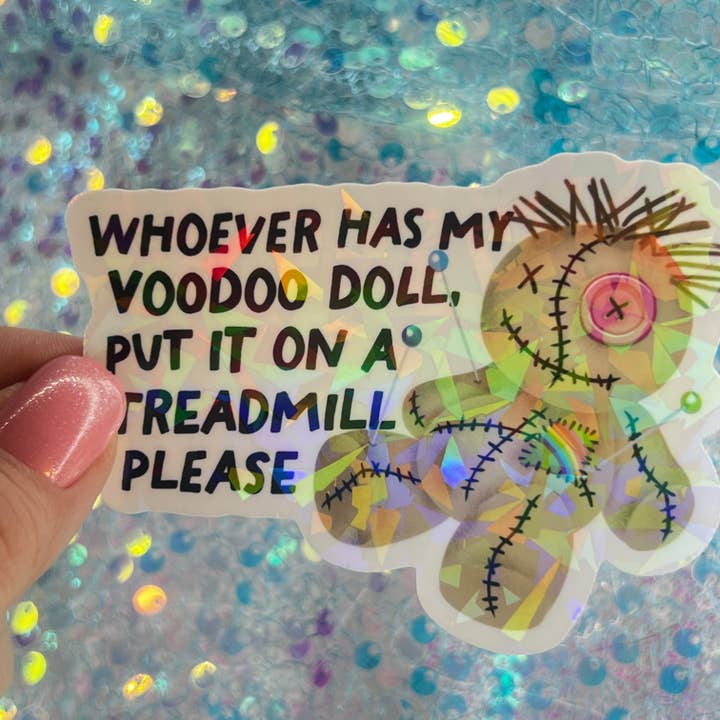 WS Whoever Has My Voodoo Doll Holographic Sticker for wholesale by FatedFiction