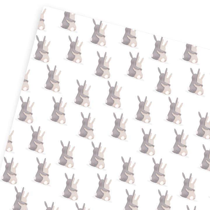 Bunny Rabbit Gave Wrap - Søde indpakningspapir ark - ven for engroshandel hos Old English Company
