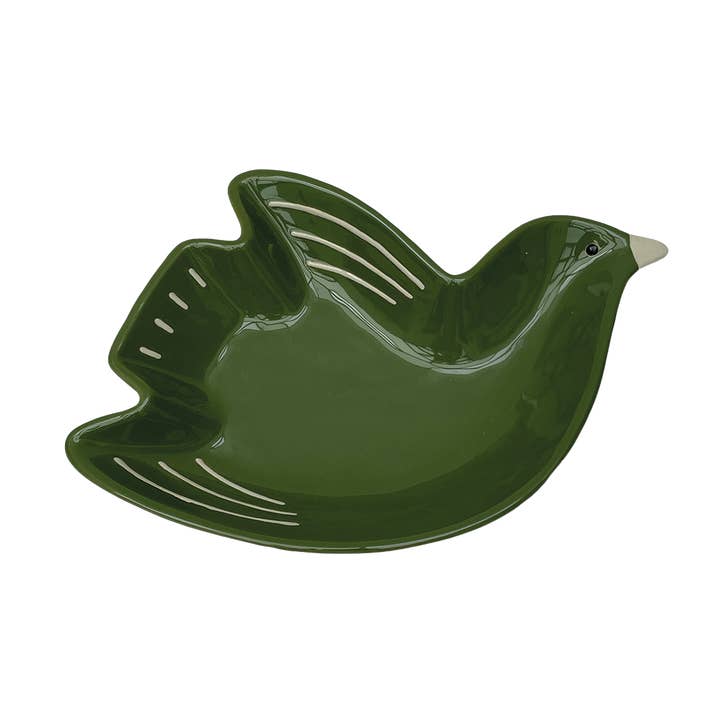 Opjet Paris - Wholesale Dish - Dark green bird cuicui dish pm L16.2 W11 H3cm0