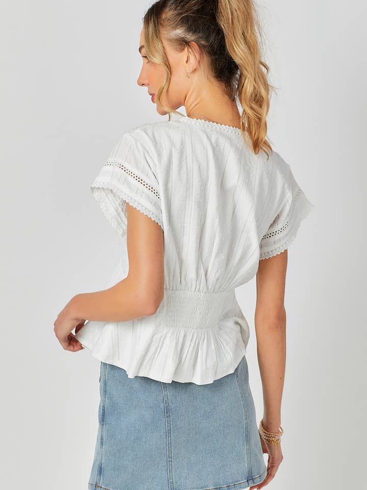 BABY PINK – Engroshandel Strikket top - Dame – Blondekombination Peplum Top19