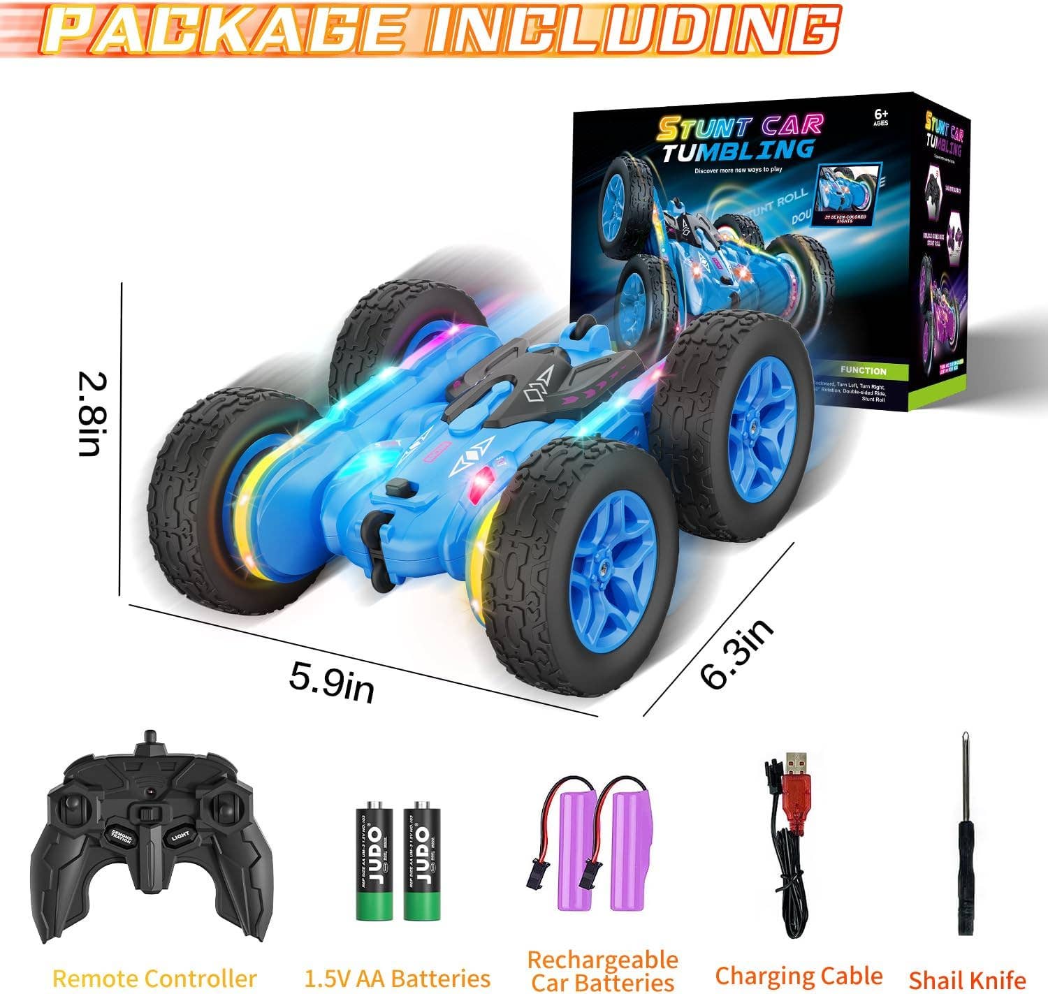  Pack Mix Match Colors  Double-Sided 360° Rotating 4WD Remote Control Car Rc Cars for wholesale on Faire6