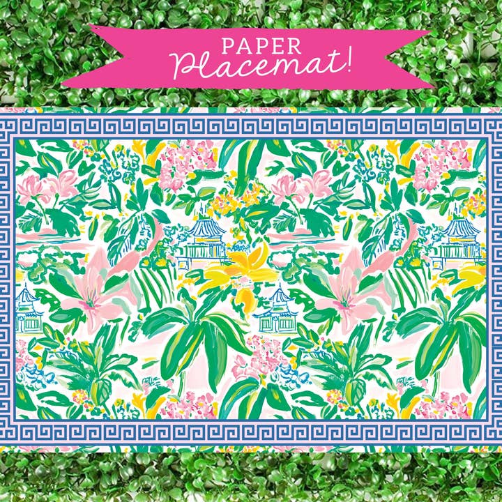 billet-doux - Wholesale Disposable Coasters - Chinoiserie Pagoda Reversible Coasters Set Of 8 With Prints4