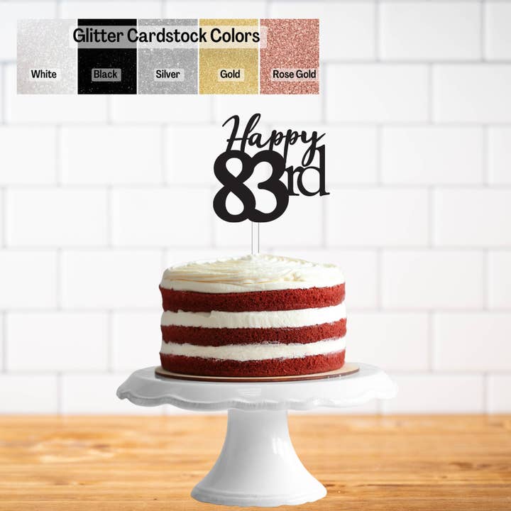 Glitter Number Birthday Cake Topper Ages 81-90 for wholesale by K Bromell Design