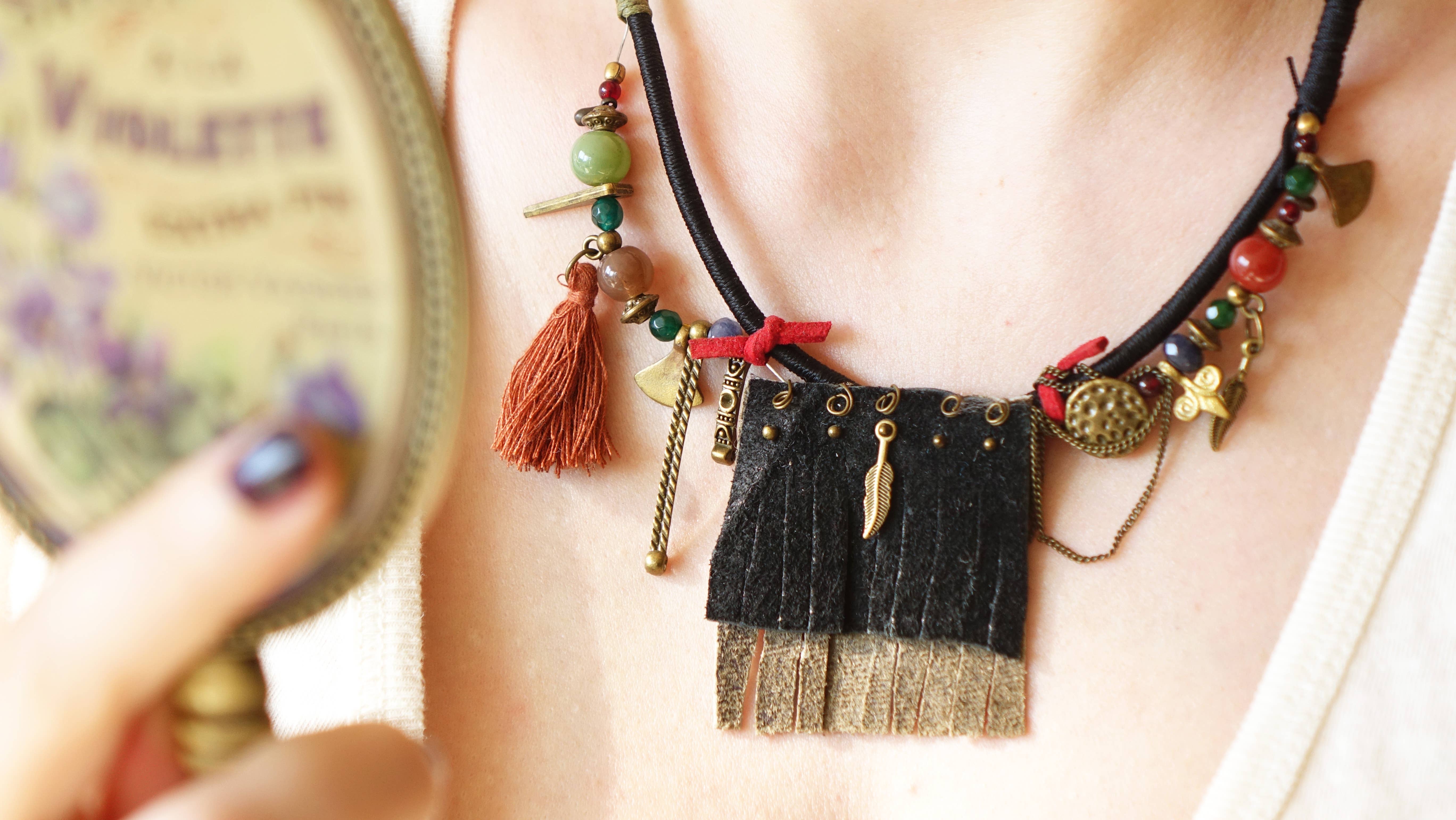 Verna Artisan Works – wholesale Pendant/charm necklace – Boho Chic Tassel Necklace4