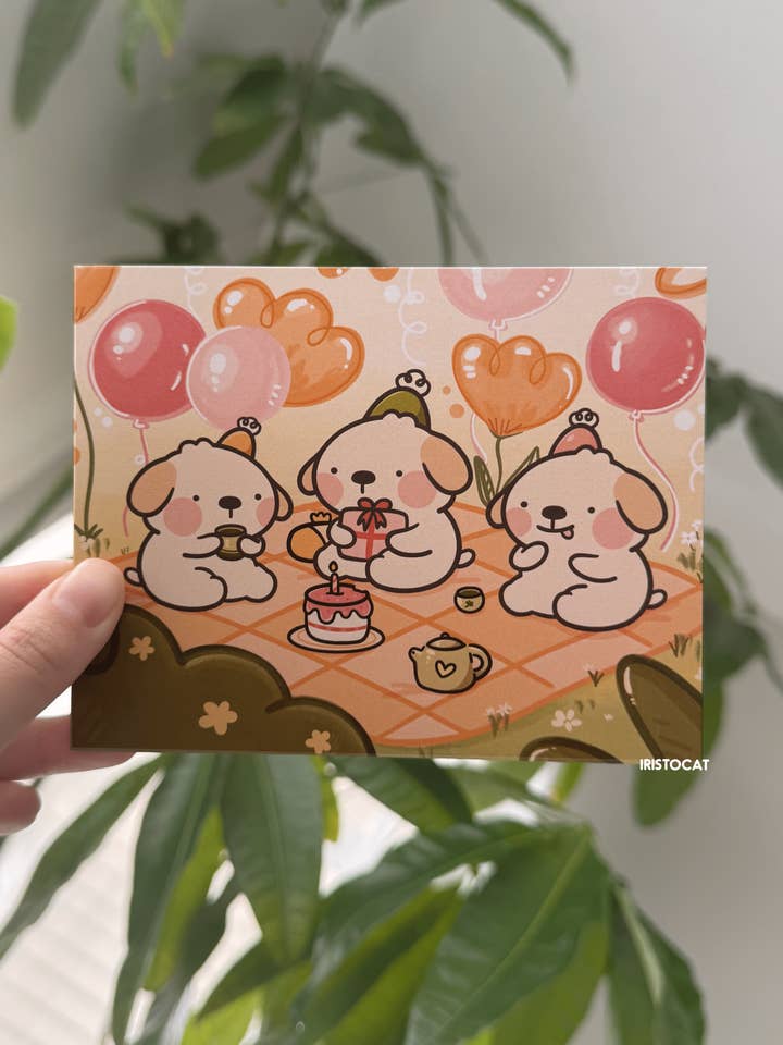 Carte de vœux d'anniversaire pour chien pour la vente par iristocat