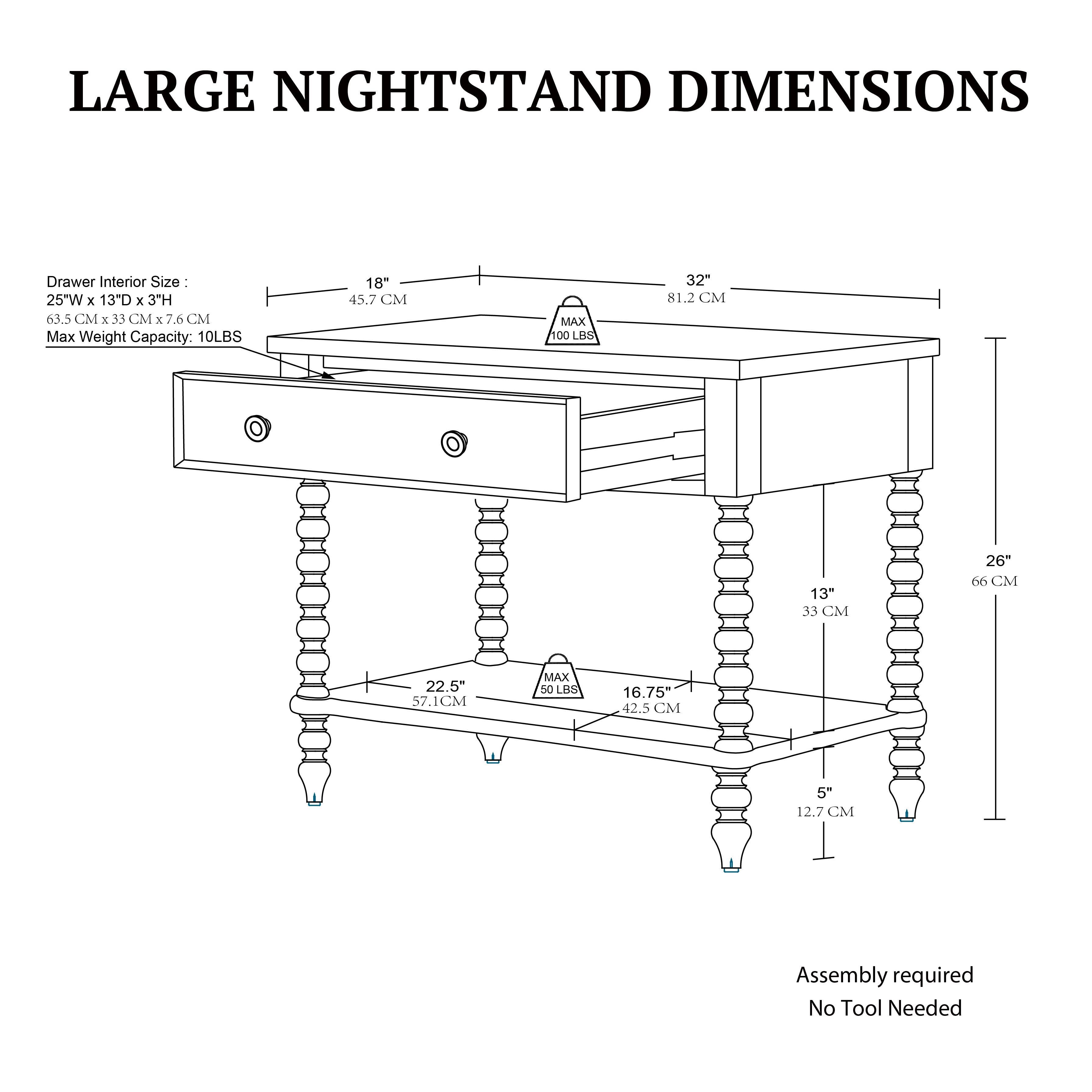 Olliix - Wholesale Side Table - 26"H Large Turned Wood Spindle Nightstand, Antique Cream15