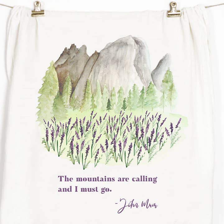 Mountains Tea Towel for wholesale by Honey Brush Design®