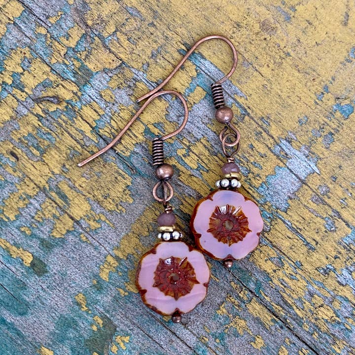Casa Kira - Wholesale Dangle Earrings - Desert Flower Earring, Pink0
