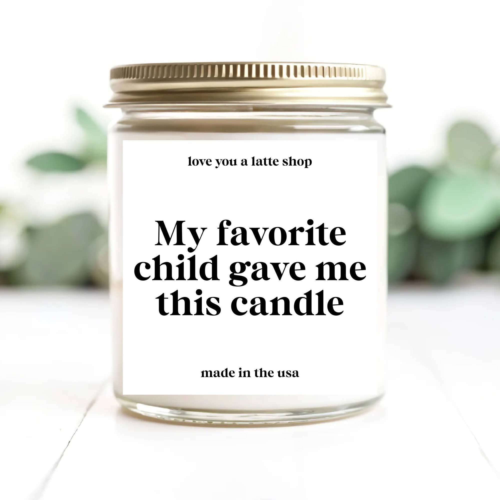 Love You a Latte Shop - Vente Bougie en bocal - Fête des Mères Mon enfant préféré m'a offert cette bougie1