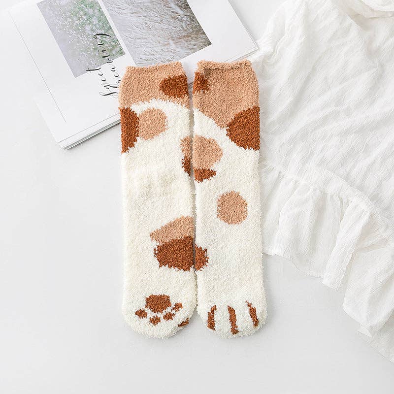 Gohobi （We cover U.S. import duties） – wholesale Socks – Women's – Gohobi Cat Paw Coral Fleece Socks4