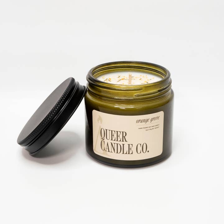 Orange Grove (summer seasonal scent) for wholesale by Queer Candle Co.