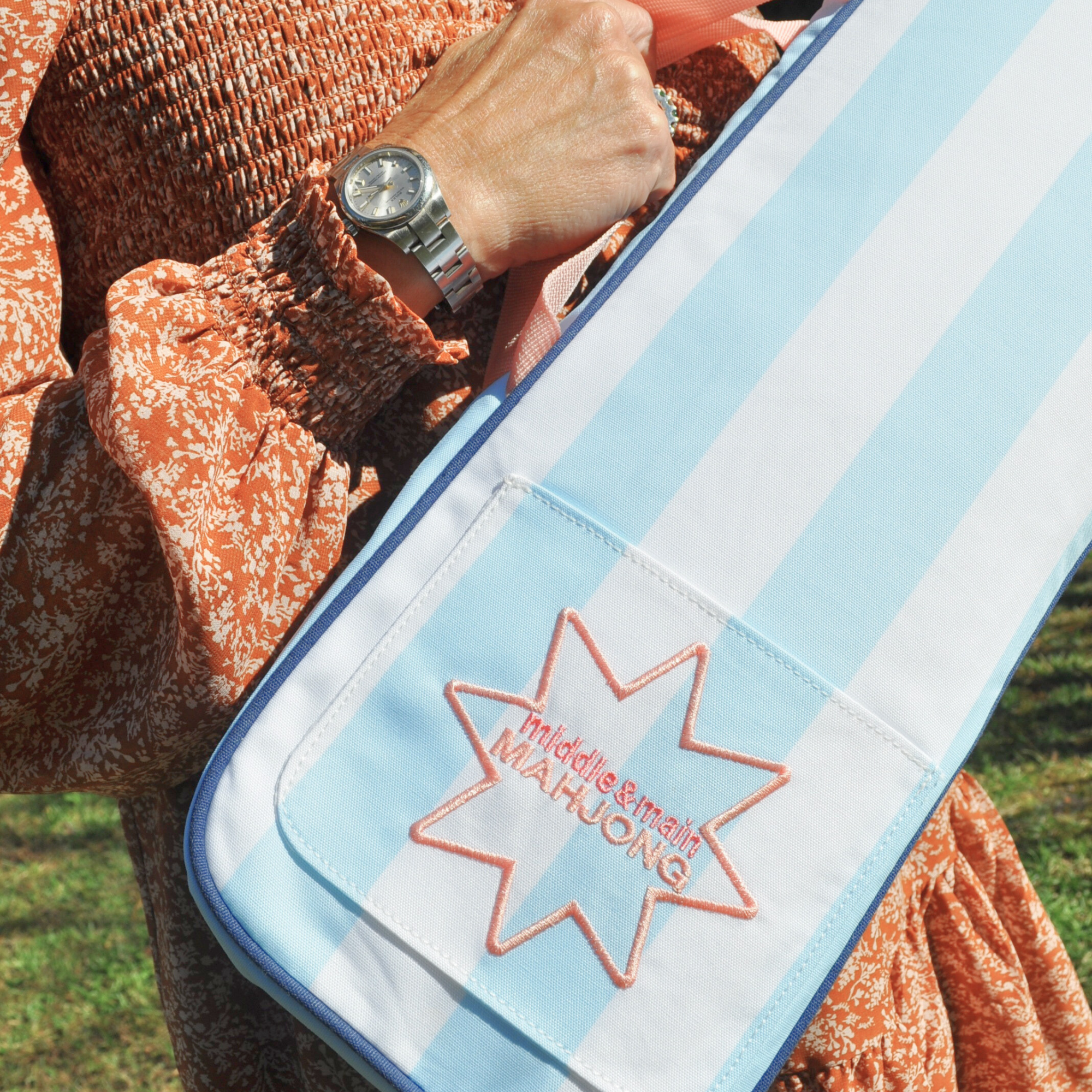 Middle & Main Mahjong - Wholesale Storage bag - Traveling Tiles Mahjong Rack Bag (Poolside Blue)7