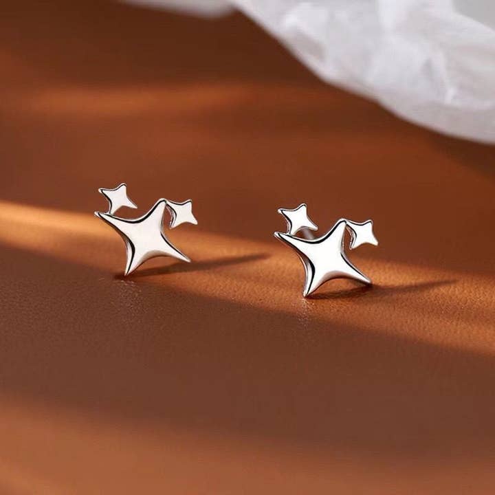 happyzzzsu - Wholesale Stud/Post Earrings - Sterling Silver Star Stud Earrings2