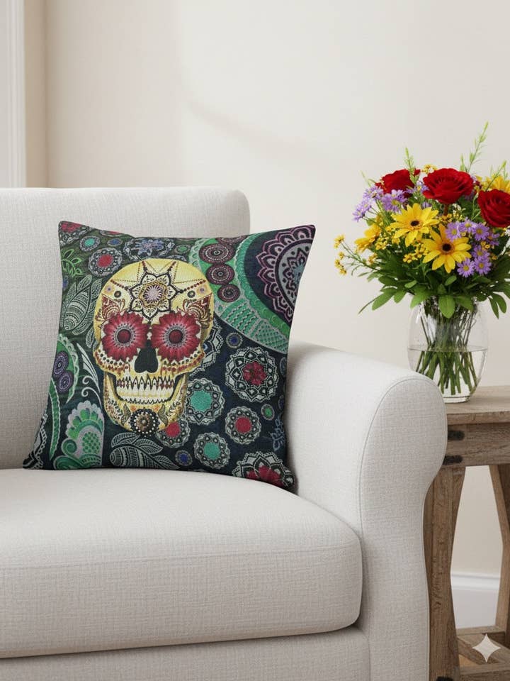 Day Of The Dead Pillow Cover for wholesale by Cielito Lindo