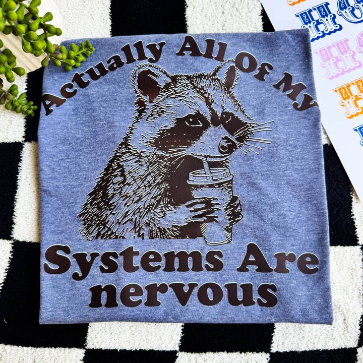 Heather Denim Systems Are Nervous Graphic Tee for wholesale on Faire