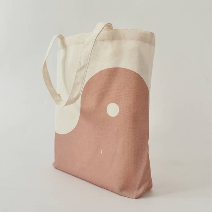 COUTONIC - Wholesale Tote Bag - Women's - Organic Cotton Seashell Pink Yin Yang Tote 2.01