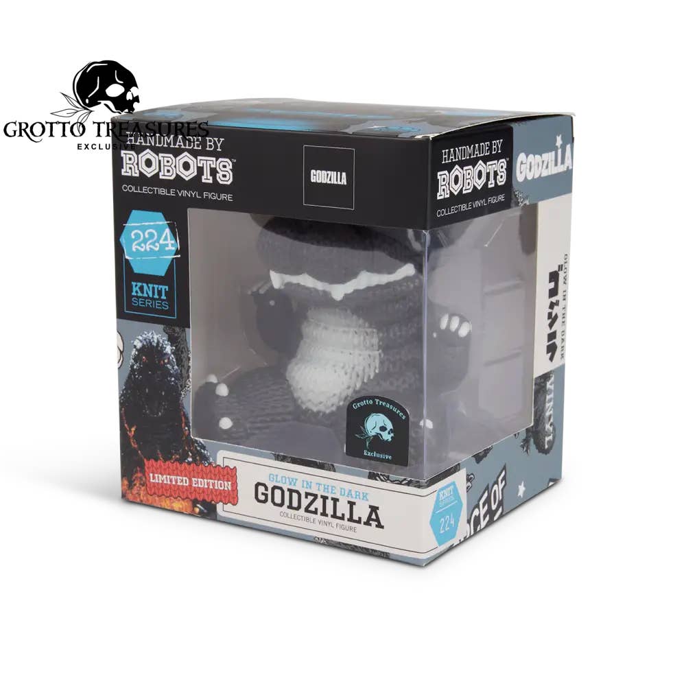 Grotto Treasures - Wholesale Figurine Toy - Kids - Grotto Treasures Exclusive - Handmade by Robots Godzilla Blue Glow in the Dark Limited Edition Vinyl Figure