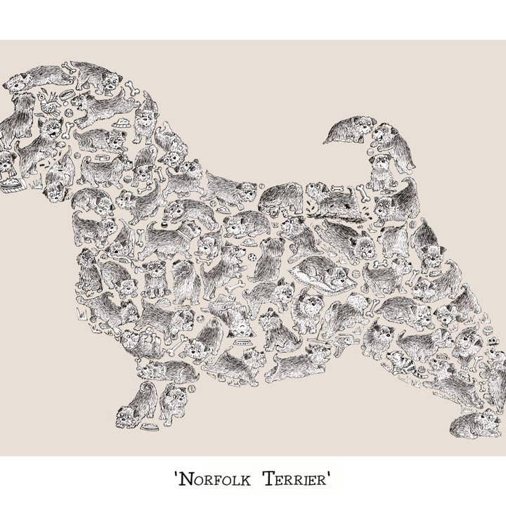 Norfolk Terrier voor wholesale door Louise Tate Illustration