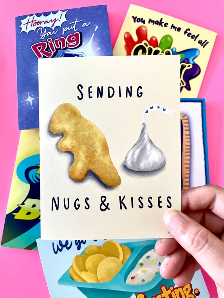 Nugs & Kisses lykønskningskort for engroshandel hos Unruly Wit