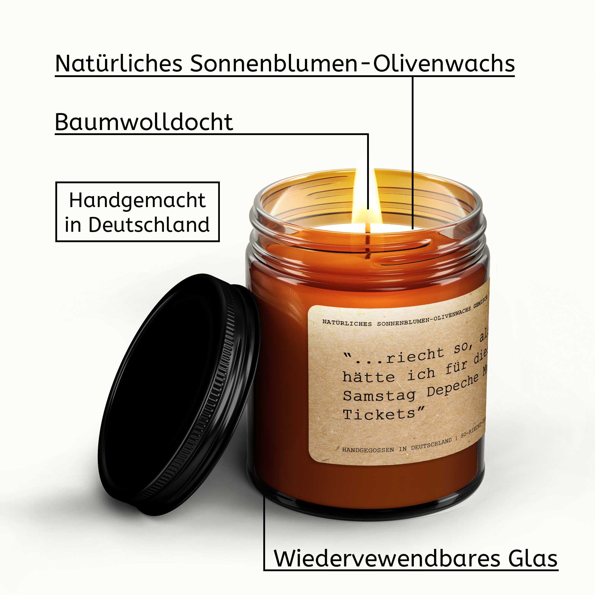 So riecht die Welt - Wholesale Jar/Filled Candle - He that falls in love with himself.., Benjamin Franklin, You