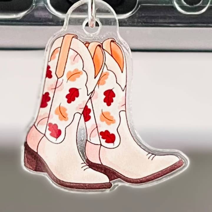Fall Cowgirl Boots Kindle Charm – Bookish USB Accessories for wholesale by Amberlin Studio