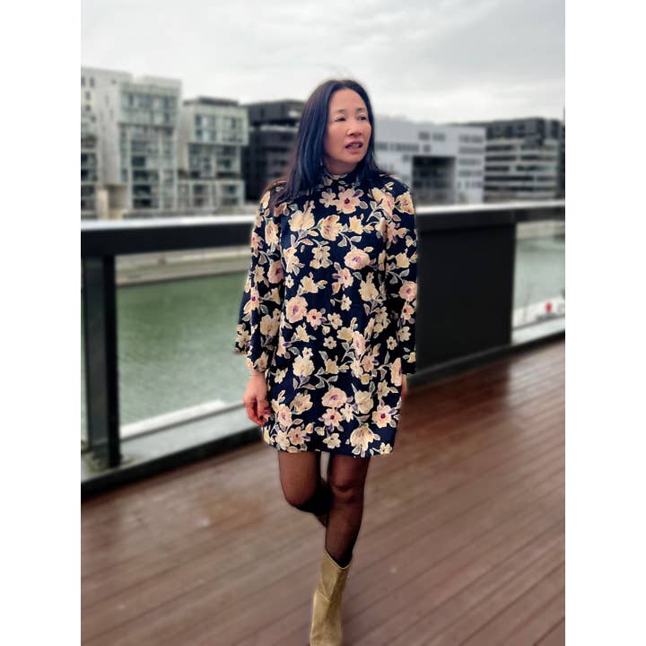 MY DRESS MADE - Wholesale Fabric - Satin and textured viscose fabric CAMELIA - Printed in France8