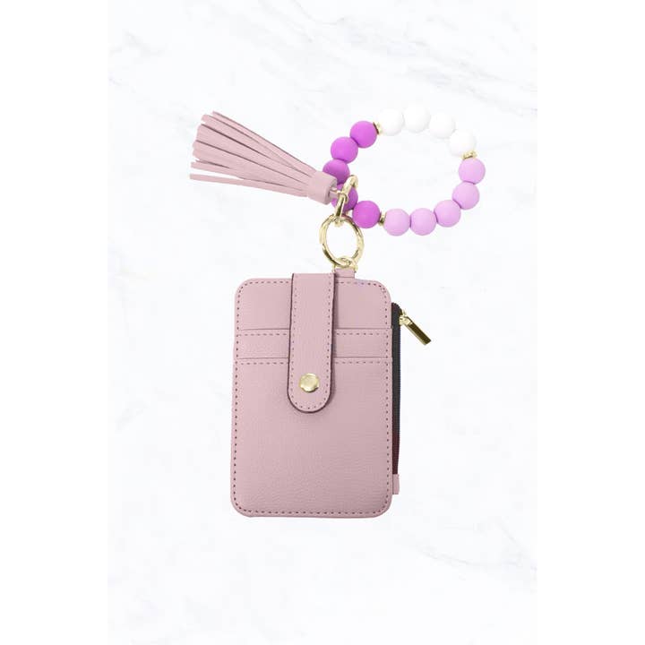 Suzie Q USA - Wholesale Keychain Bracelet - Silicone Bead Bracelet with Card Holder Keychain2