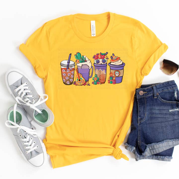 Flawless Transfers - Wholesale Sublimation Transfer - Dia De Los Muertos Coffee Latte DTF Transfer