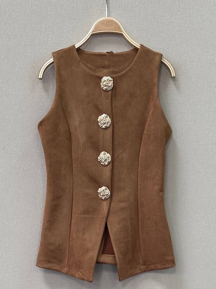 VEST MED BELAGTE KNAPPER for engroshandel hos SWEET MAGIC MODA Y COMPLEMENTOS