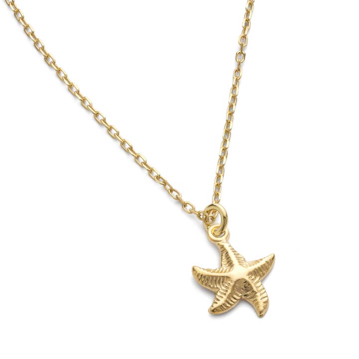 Dainty 18K Gold Starfish Necklace for wholesale by Elk & Bloom