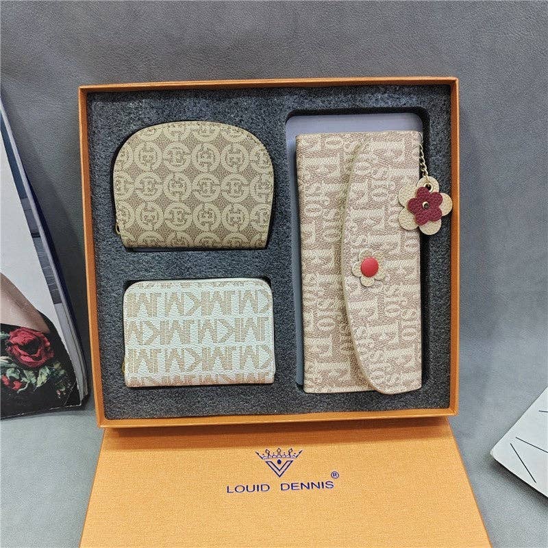 UZ Wholesale Store - Wholesale Wallet - Women's - Gift Box Set PU Wallet Card Holder Three-Piece Set2