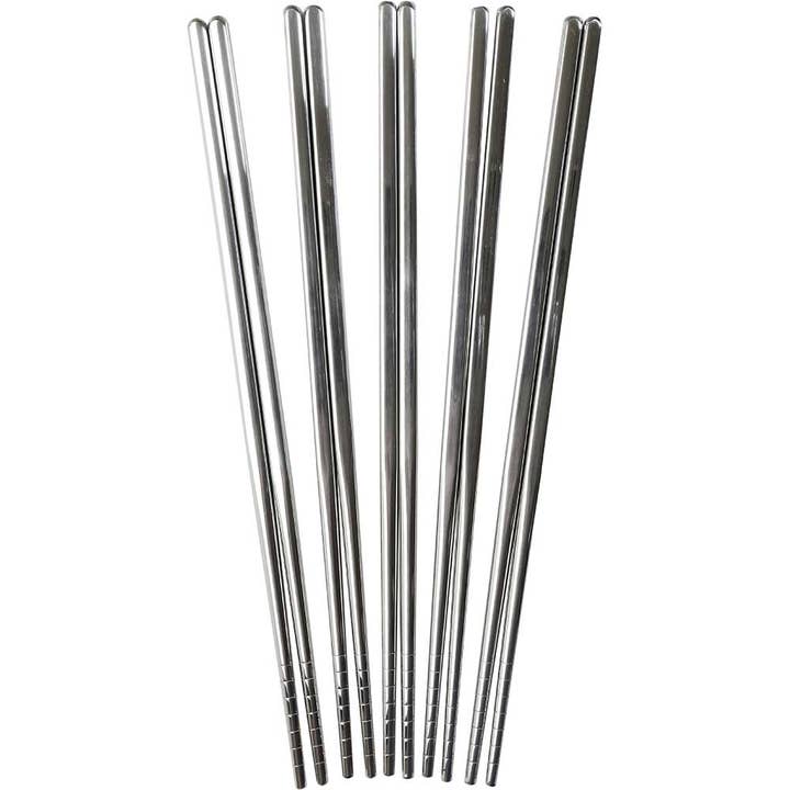 Wholesale Chopsticks - Wholesale Chopsticks - Stainless Steel Dishwasher Safe Chopsticks - Set of 5